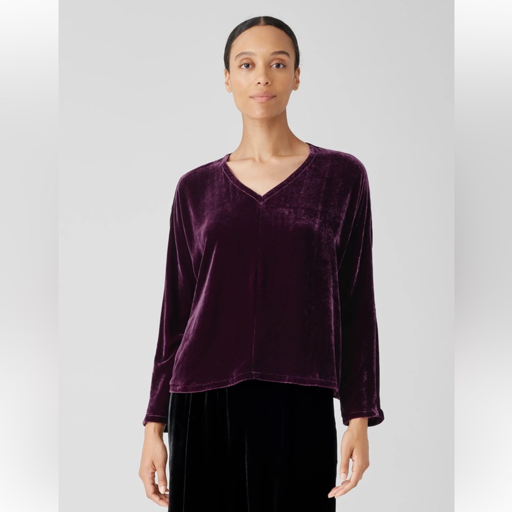 NWT EILEEN FISHER Velvet V-Neck Top